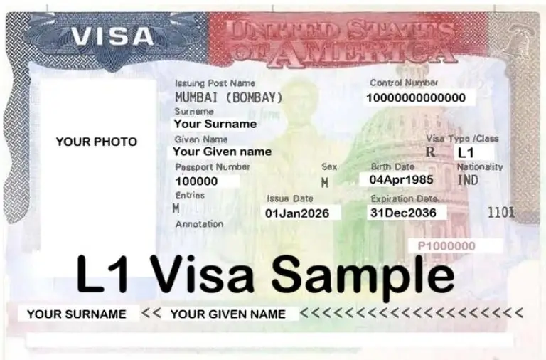 L1 Visa Sample